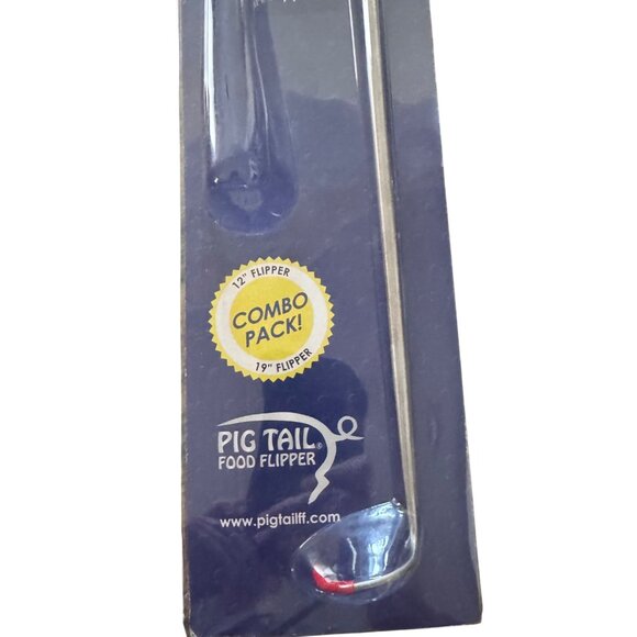 1x Jaccard PigTail Food Flipper 19" Flipper Stainless Steel Wood Grilling BBQ - Picture 3 of 8